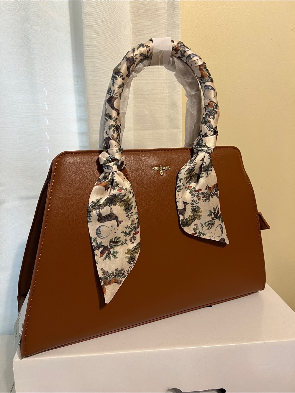 Fable Into The Woods Tan Classic Satchel